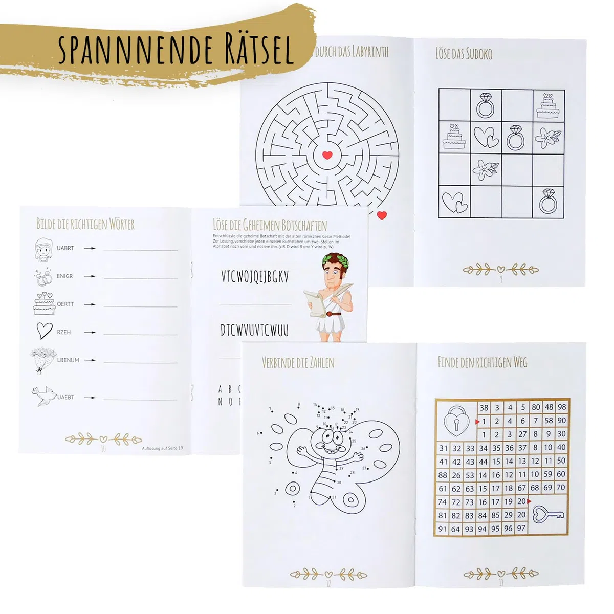 JEKA 10 Hochzeitsmalbuch für Kinder mit Stiften (10er Set), Hochzeit für Kinder, Kinderbeschäftigung Hochzeit, Gastgeschenk Hochzeit, Hochzeit Mitgesbel, Malbuch Hochzeit