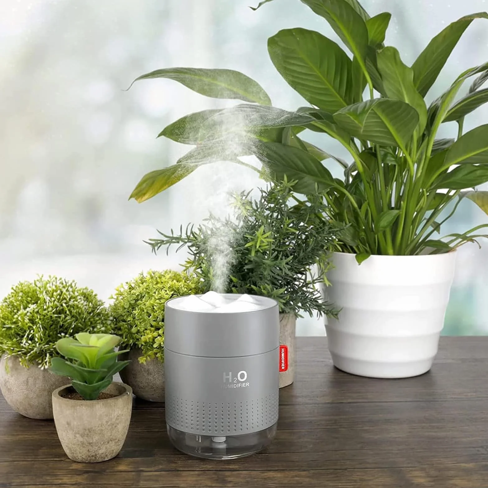 Luftbefeuchter Schlafzimmer, Vintoney 500 ML USB Raumbefeuchter Humidifier Kinderzimmer Pflanzen Humidifiers Luftfeuchter Air Ultraschall Leise Tragbarer Mini für Haus Yoga Büro+2 Filter
