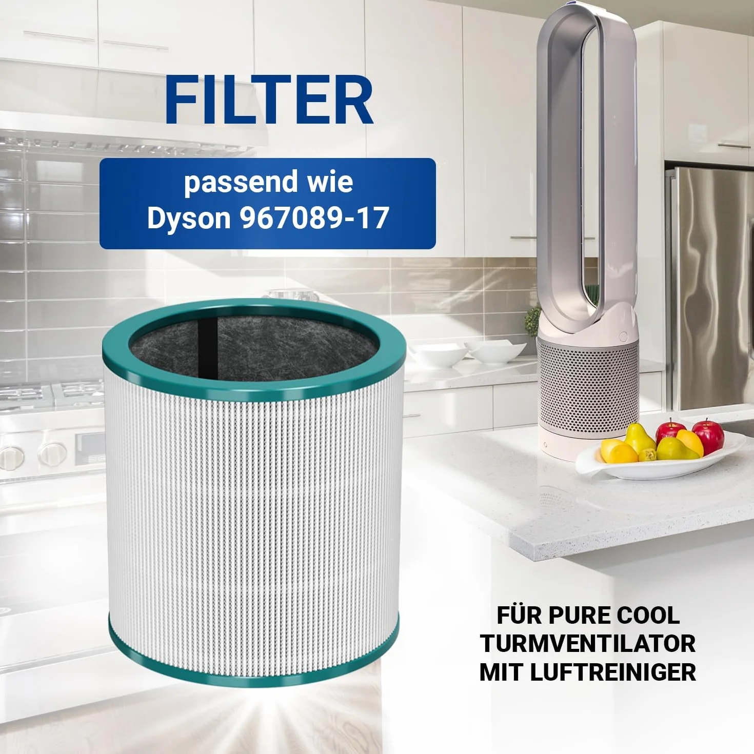 VIOKS HEPA-Filter Ersatz für Dysоn Luftfilter 967089-17 968126-03 Pure Cool Link - Ersatzluftfilter Ersatzfilter Aktivkohle Luftfilter für TP02 TP03 TP00 AM11 BP01 Turmventilator Tower-Luftreiniger