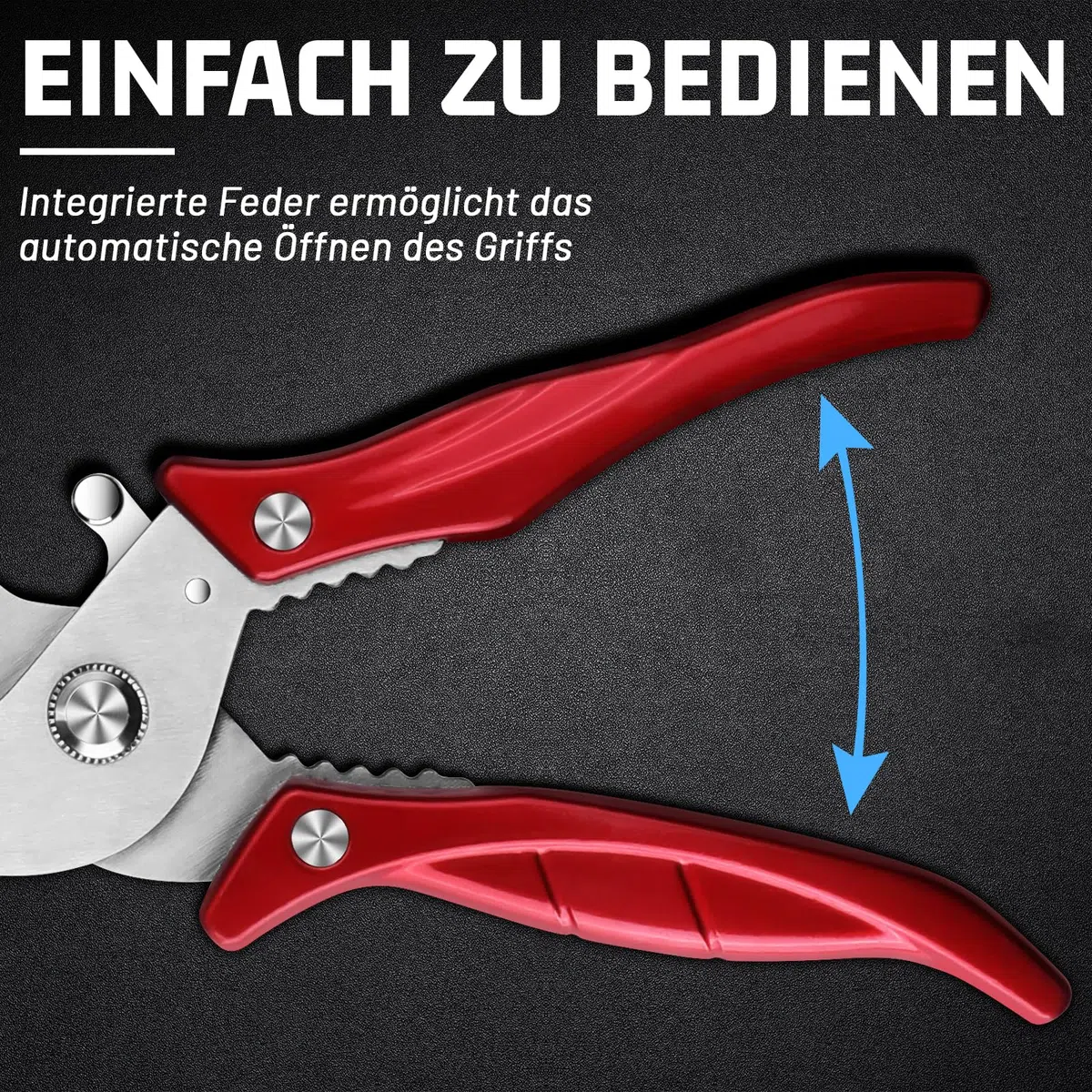 Plys Geflügelschere Hochleistungs Küchenschere Scharfe: Haushaltsschere Edelstahl Schere Küche mit Rot Griff Allzweckschere Haushaltsscheren