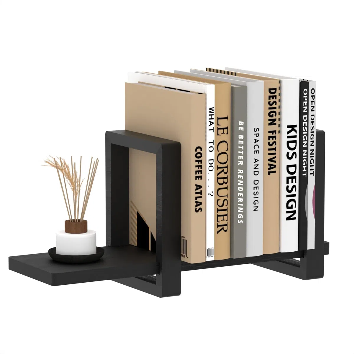 Verstellbares Desktop-Bücherregal Tischregale, Holz Regal ständer Aufbewahrungsorganisator, Erweiterbar Display Regal Rack,Schreibtischregal für Home Office Schule (Schwarz)