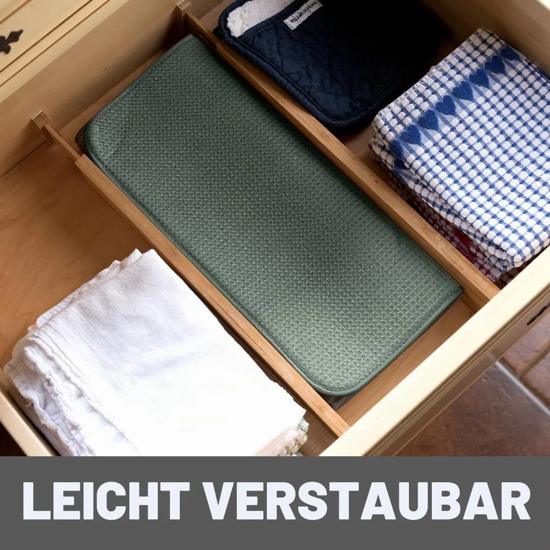 Bellemain XXL Geschirrmatte, Mikrofaser, super saugfähig (grün, 40,6 x 45,7 cm)
