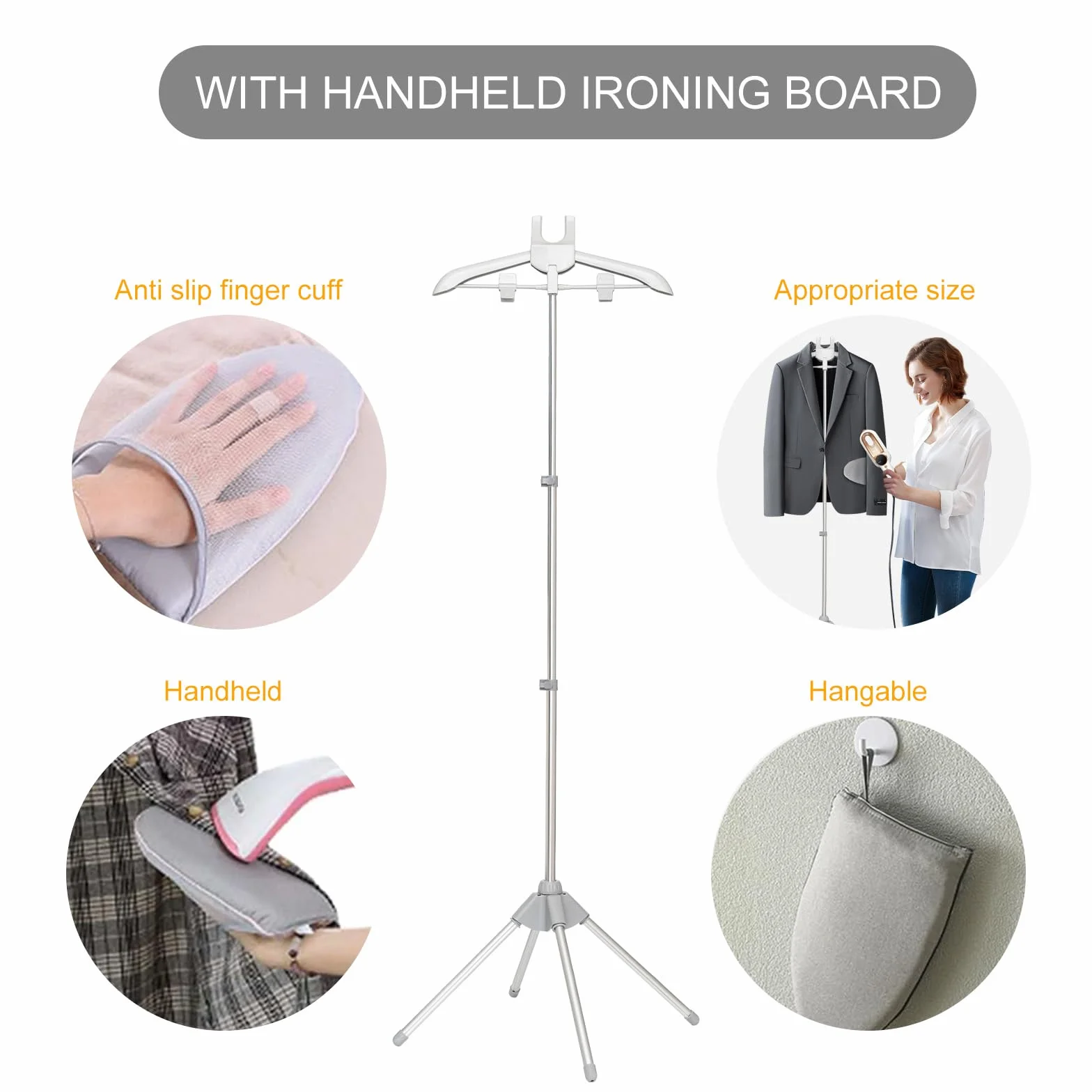 Dampfer Stand FüR Kleidung KleidungsstüCk Dampfer AufhäNger Mit BüGelhandschuh Tragbare Dampfer Rack FüR Dampfende Kleidung Einstellbare Handheld HäNgende BüGel KleidungsstäNder