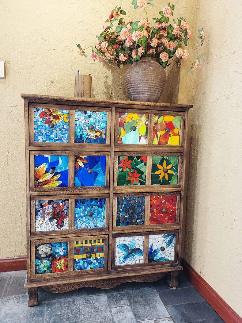 500g unregelmäßige Kristall-Mosaikfliesen,kleine Mosaikfliesen,handgefertigt,Kristallhandwerk für Bastelarbeiten,große DIY-Bilderrahmen,handgefertigter Schmuck-Untersetzer(Gold-Serie)