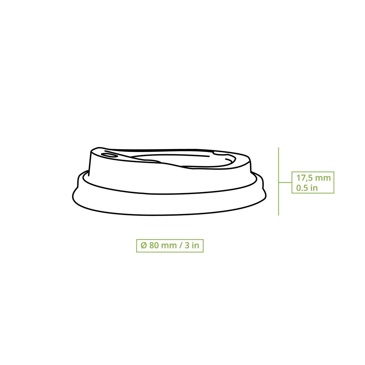 BIOZOYG Deckel für to go Becher 250 Stück Ø 80 mm - Einweg PS Kunststoffdeckel für Coffee-to-go Becher - Becherdeckel mit Trinköffnung weiß, stapelbar, recycelbar, lebensmittelecht, flach