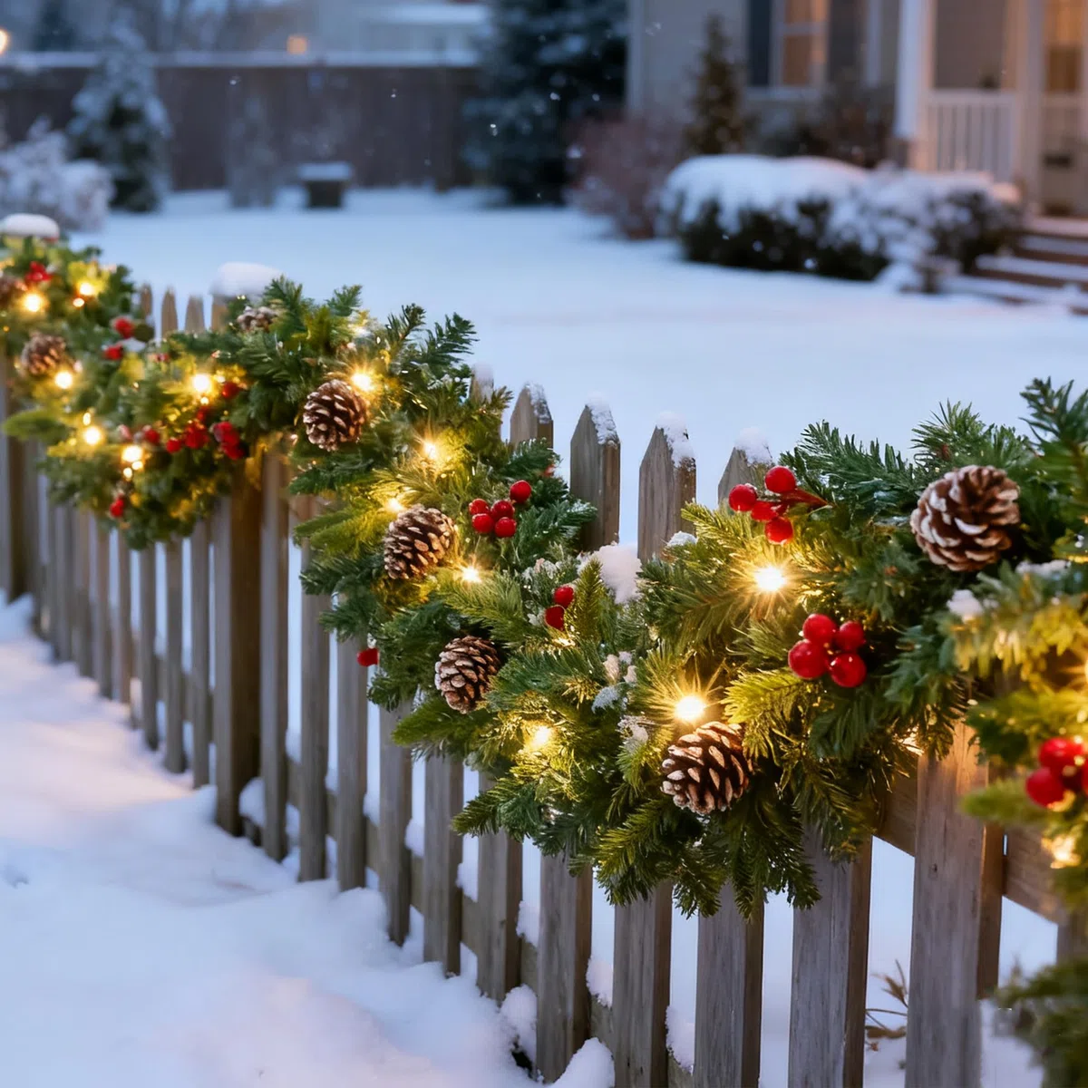 Weihnachtsgirlande mit Beleuchtung 5m 100 LEDs, Tannengirlande, Girlande Weihnachten mit Tannenzapfen Rote Beere, 8 Lichtmodi, Weihnachtsdeko Girlande für Treppen Kamin Haustür (PE-Zweige)