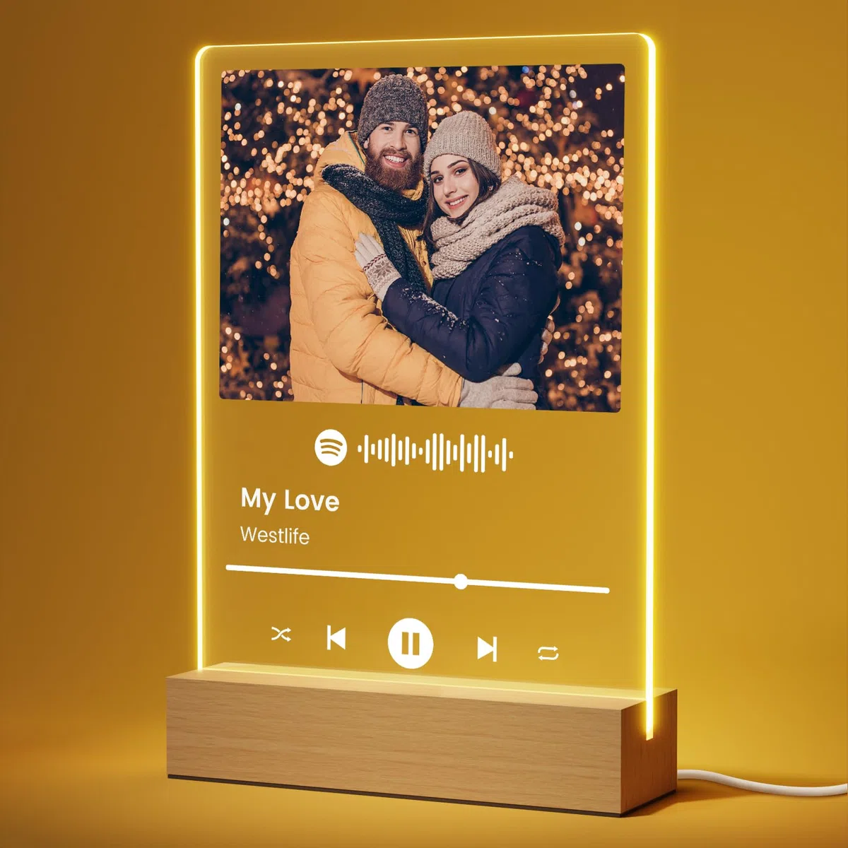 Giftove Spotify Glas Personalisierte Geschenke für Frauen, Freundin - Valentinstag Geschenke für Frau, Männer, Paare, Partner mit Bild - Acryl Fotogeschenke zum Valentinstag Jahrestag und Geburtstag
