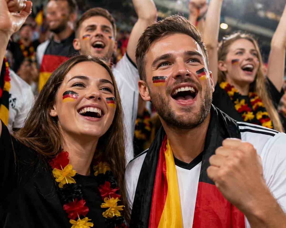 Deutschland Hawaii Blumenketten 6er, 12er oder 24er Set Schwarz-Rot-Gold - Hawaii Kette Fanartikel für EM WM & Public Viewing - Blütenkette Party Kostüm Zubehör für Damen Herren