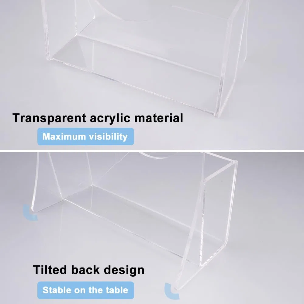 2 Stück Prospekthalter Flyer Aufsteller Prospektständer A5 Tisch Prospektständer Acryl Transparenter Flyerständer für Counter Büro Restaurant Rezeption