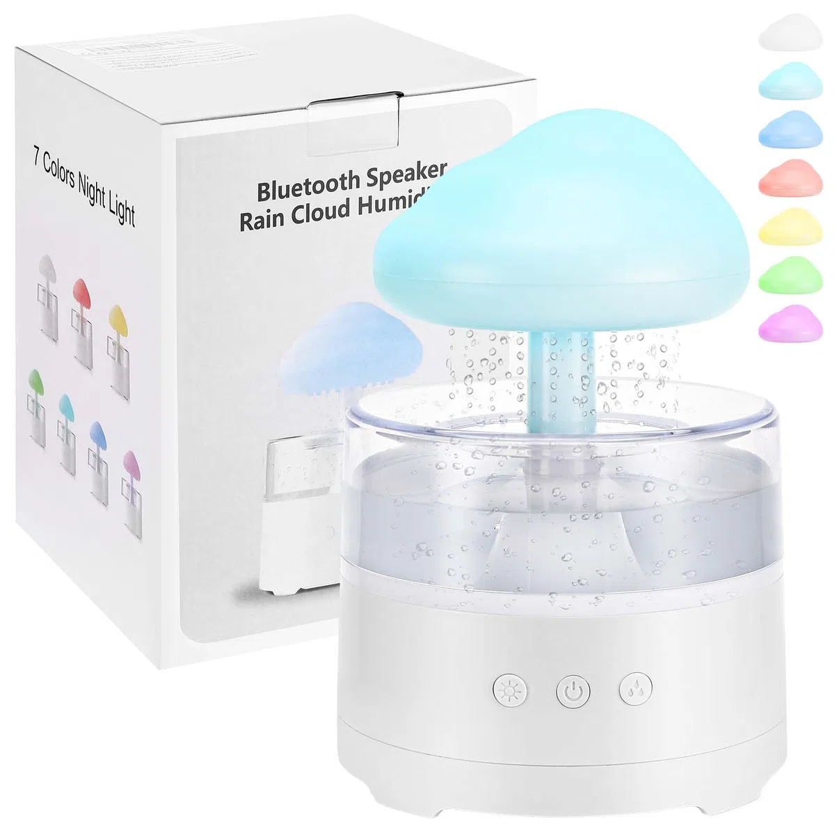 Regen Wolken Luftbefeuchter 400ML Wasser-Tropfpilz-Luftbefeuchter Mit 3 Modi Und 7 Farben, LED-Lichtern Schlafzimmer Regentropfen Luft luftbefeuchter Air Humidifier