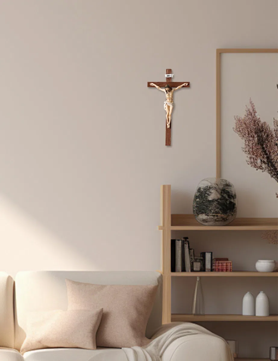 Gwezmxs Jesus Kreuz Wand, Kruzifix zum Aufhängen, 13x24cm Vintage Christliche Dekoration, Wandkunst