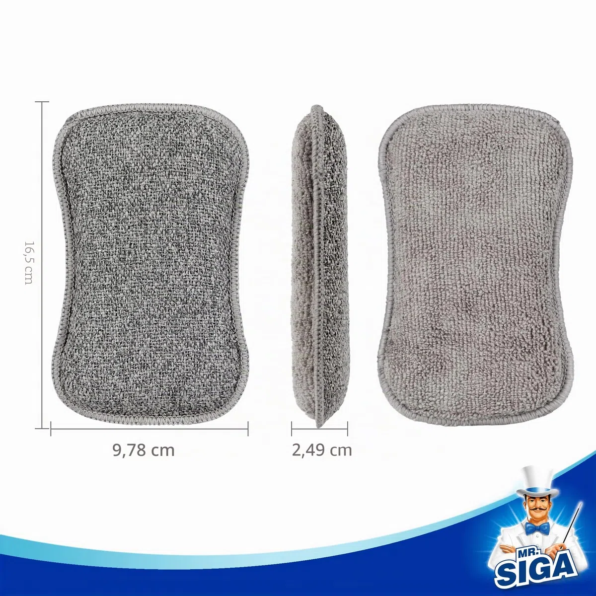 MR.SIGA Doppelseitige Scheuerschwämme, Spülschwämme für die Küche, 6er-Pack