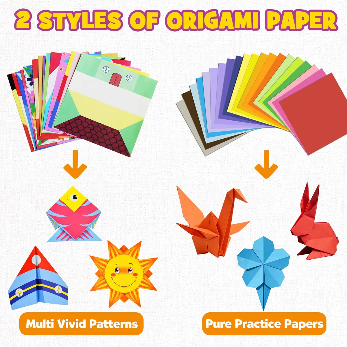 Pigipigi Kids Origami Papier Set für Kinder, 208 Blatt mit 54 verschiedenen Motiven und Bastelanleitung, Kreatives Bastelmaterial für Mädchen und Jungen ab 4 Jahren (Tiere)