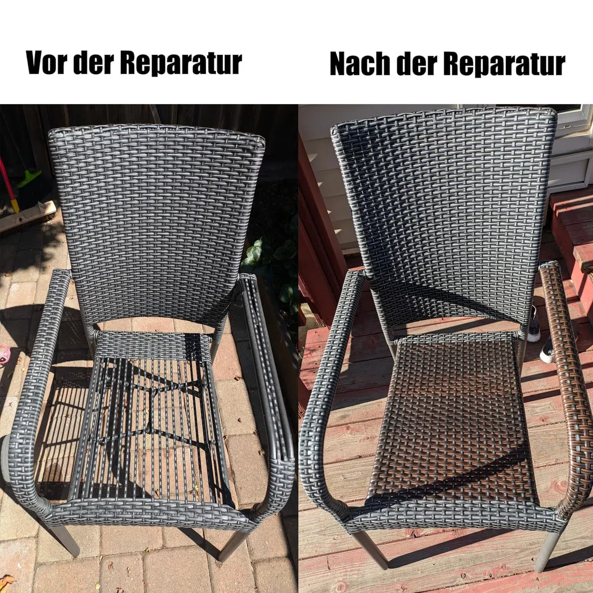 PE Rattan Reparaturset,70m,8mm Polyrattan Reparatur mit Webwerkzeug,Wicker Repair Kit für Outdoor Rattan Möbel Reparatur,Gartenstühle, Tische, Aufbewahrungskorb, Heimwerken