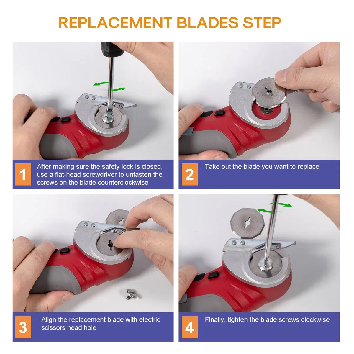 VLOXO Katonschneider Ersatzklingen Elektrische Scherenklinge Ersatz Rotationsklingen Kompatibel Electric Cutter Blades(1-1/2") für Stoff Teppich Leder Filz 2 STK.