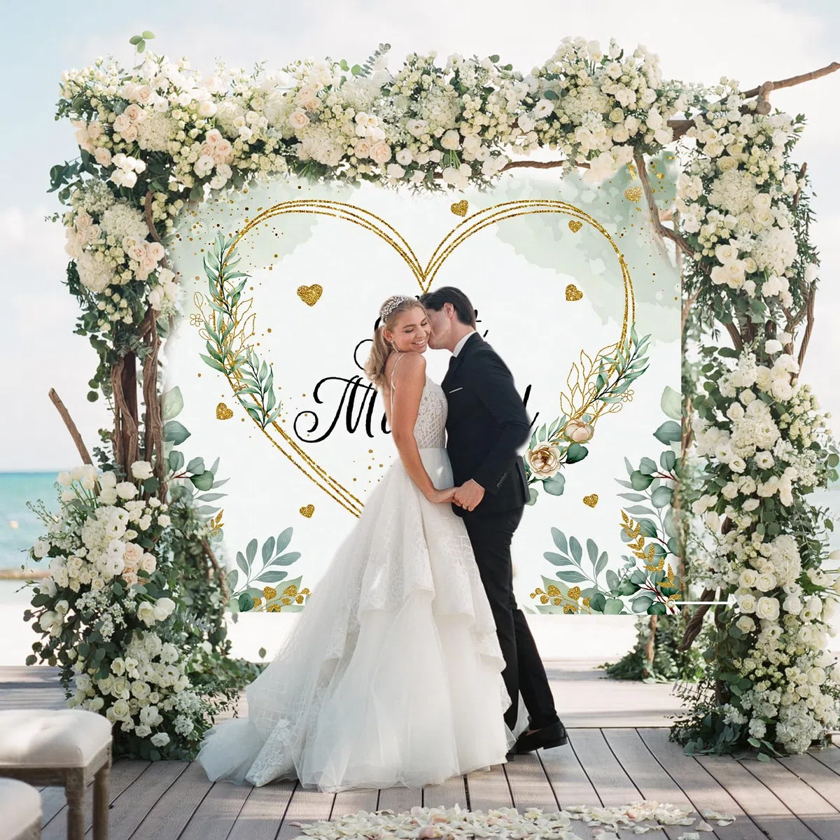 Hochzeitsherz zum Ausschneiden, 200x180cm Hochzeitslaken zum Ausschneiden Just Married, Bettlaken Hochzeit mit Herz mit 2 Scheren & Seil, Hochzeitsspiele für Das Brautpaar für Standesamt Überraschung