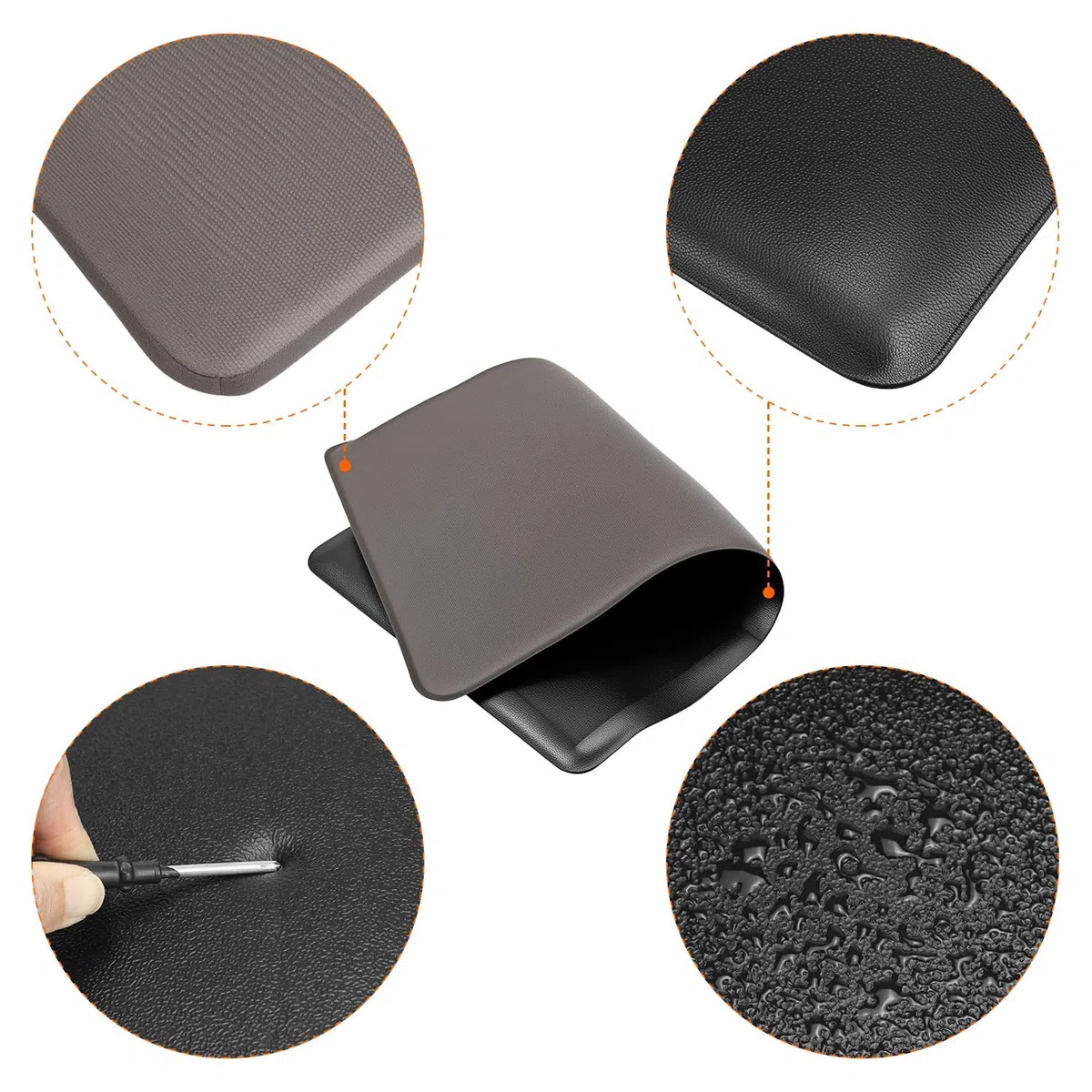 QWORK® Anti-Ermüdungsmatte,44cmx71cm stehmatte, 12mm rutschfeste komfortpolsterung, für Küche Badezimmer