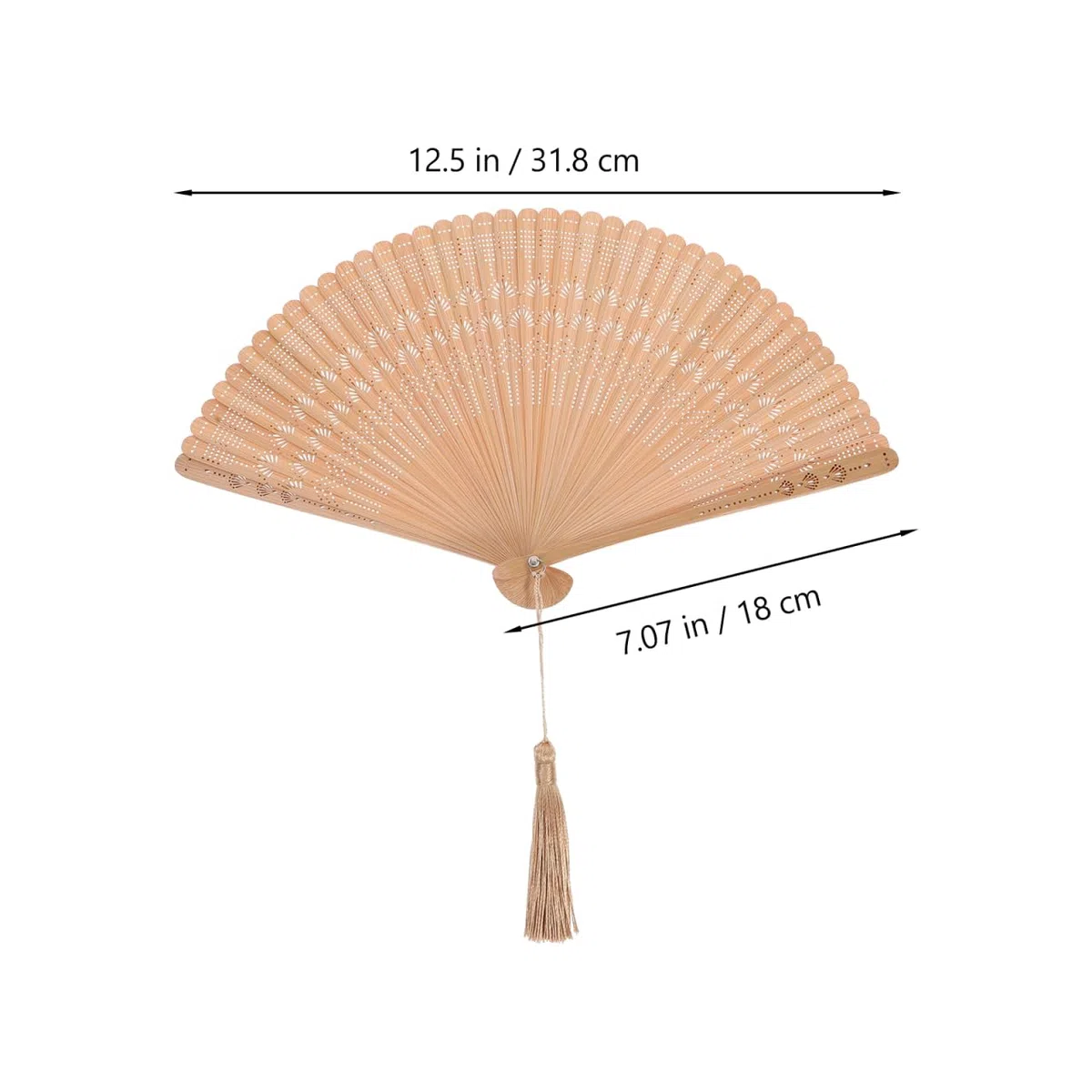 VOSAREA Bambus Handfächer: Vintage Fächer Holz klein Handfächer echt Bambus - japanischer chinesischer Hand Fan für Hochzeit Braut Party Tanz