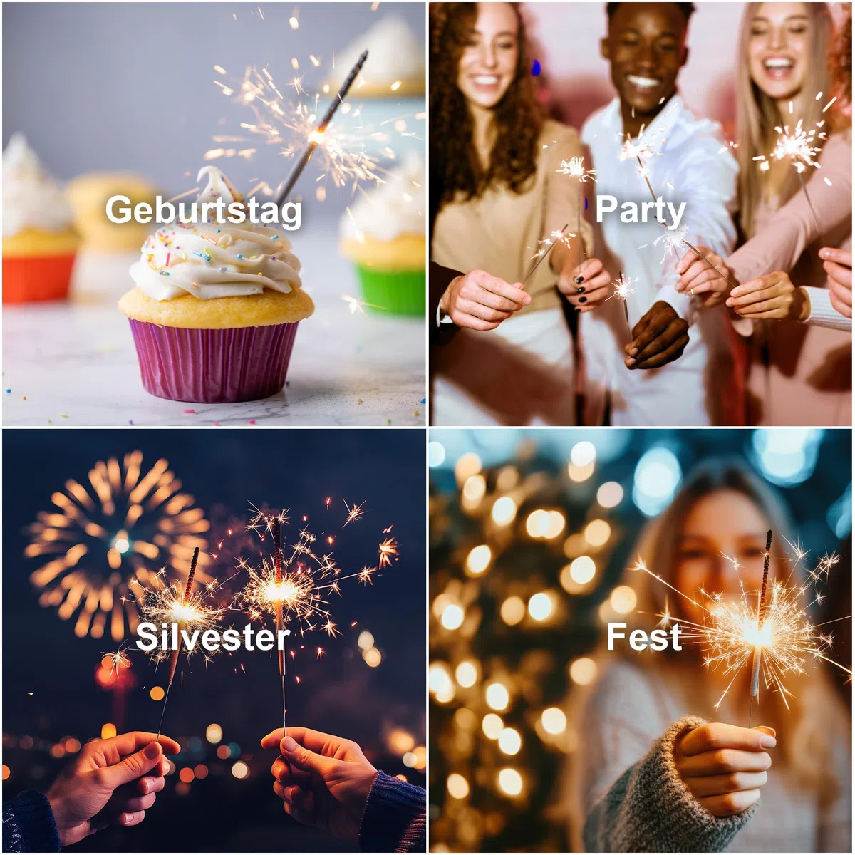 h2i Wunderkerzen | 100 Stück | 28 cm | Brenndauer ca. 60 Sek | Geburtstagskerzen Sprühkerze Spritzkerze Sternenspritzer und Funkenzauber für Party Hochzeit Silvester Geburtstag | Kat F1