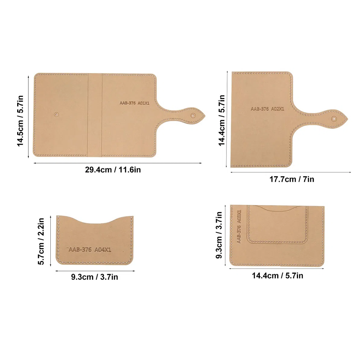 Acryl-Schablonen-Set, Leder-Schablonen, Acryl-Taschen-Schablone, Reisepass-Taschen-Schablone, Acryl-Gürtel-End-Schablonen für Leder, Leder-Handwerkswerkzeug