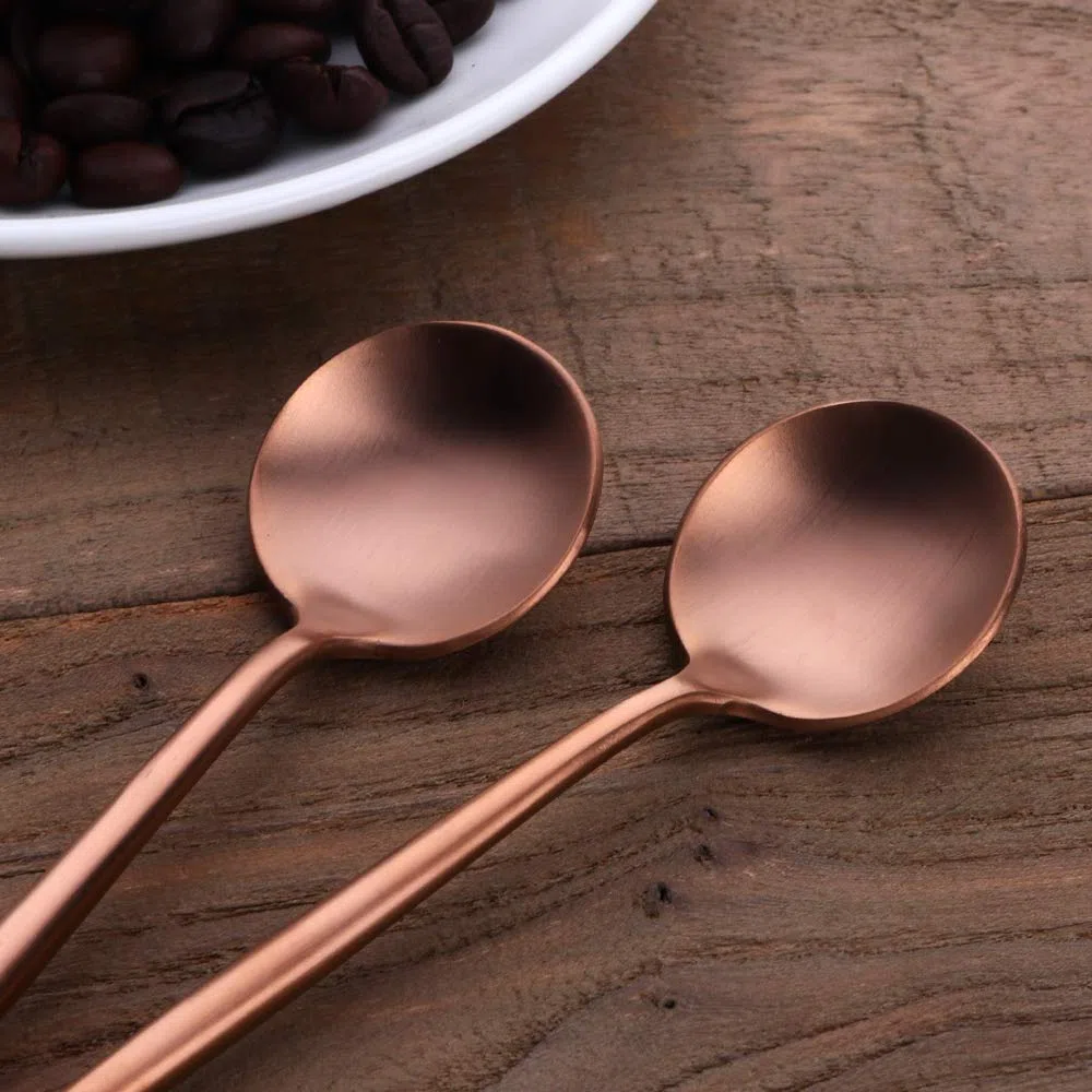 Kaffeelöffel Edelstahl Teelöffel, Mini Kuchen Löffel Espressolöffel Set12CM /4.8 Inches von 10 Roségold
