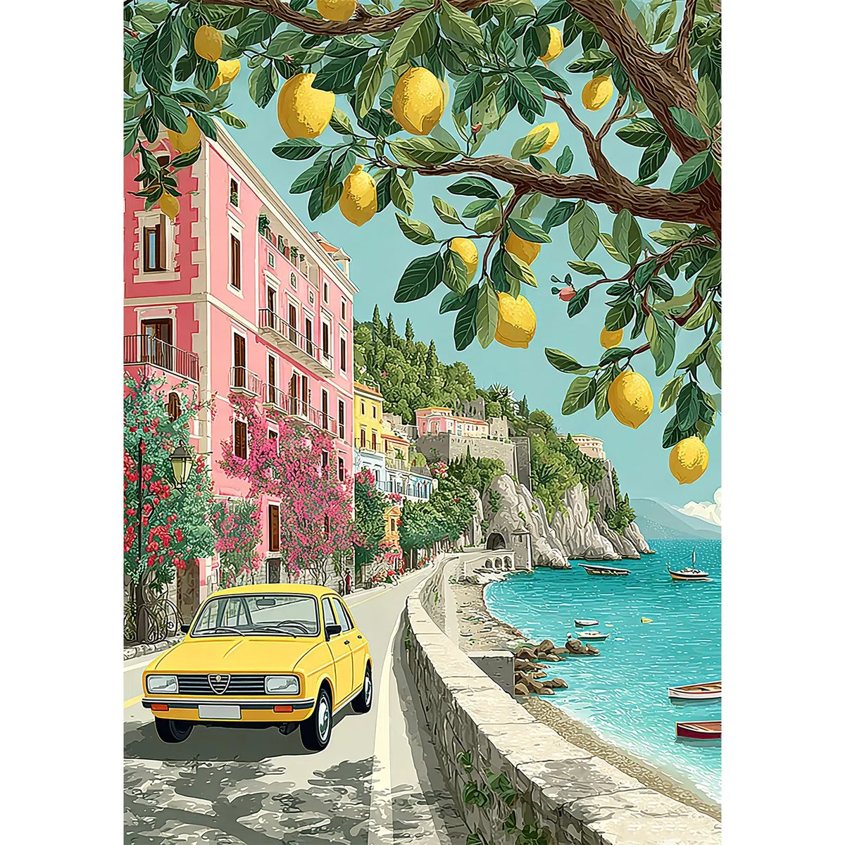 NEWENMO Schöne Landschaft Diamond Painting Erwachsene,Küstenlandschaft Diamant Painting Bilder,DIY Diamant Malerei Kit Complete,5D Diamond-Painting,Aesthetic für Wanddekoration,Home Geschenke 30x40cm