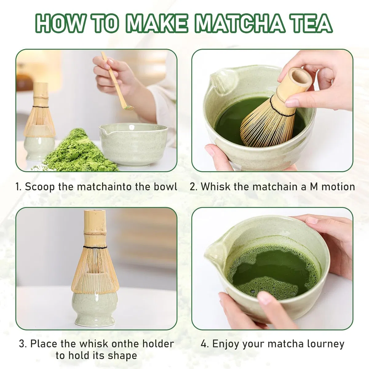 Matcha Set mit Matcha Besen, Matcha Schale mit Ausgießer, Besenhalter aus Keramik und Löffel, 5-teiliges Matcha-Set für Matcha-Liebhaber Entwickelt