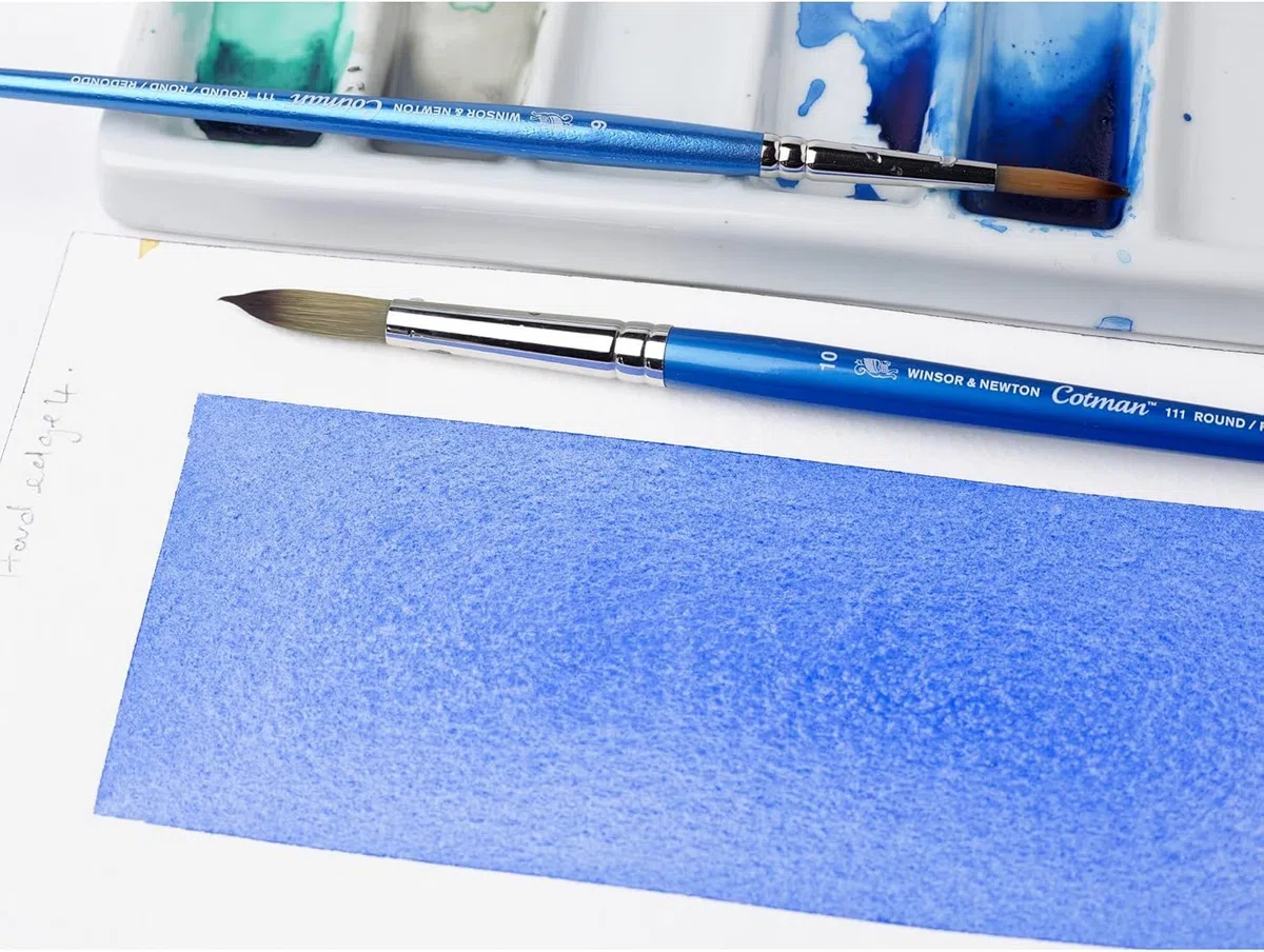 Winsor & Newton Aquarellpinsel mit kurzem Griff, Serie 111. NO. 000. 00 0 und 1 Karte