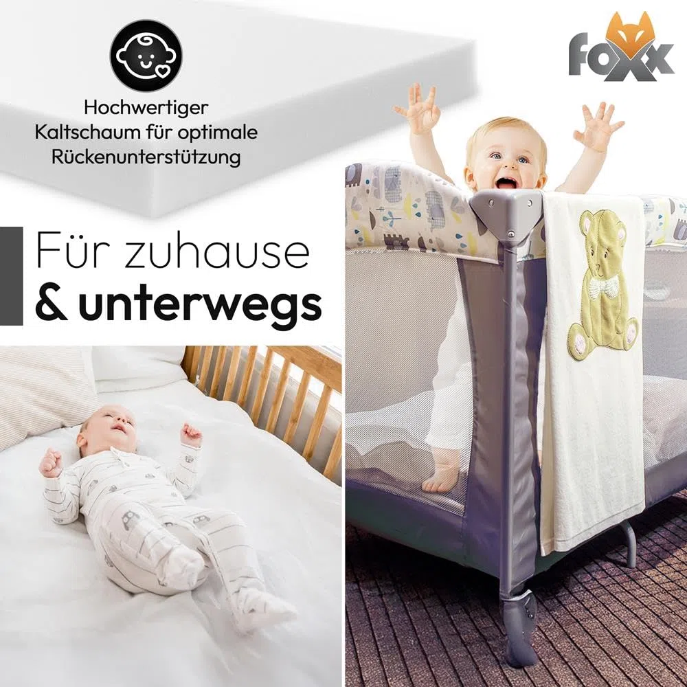 Foxx Matratzenkern für Baby Kindermatratze [60x120 cm, ohne Bezug] Hochwertiger Schaumstoffkern Polster Schaumstoffplatte Schaum Schaumstoff