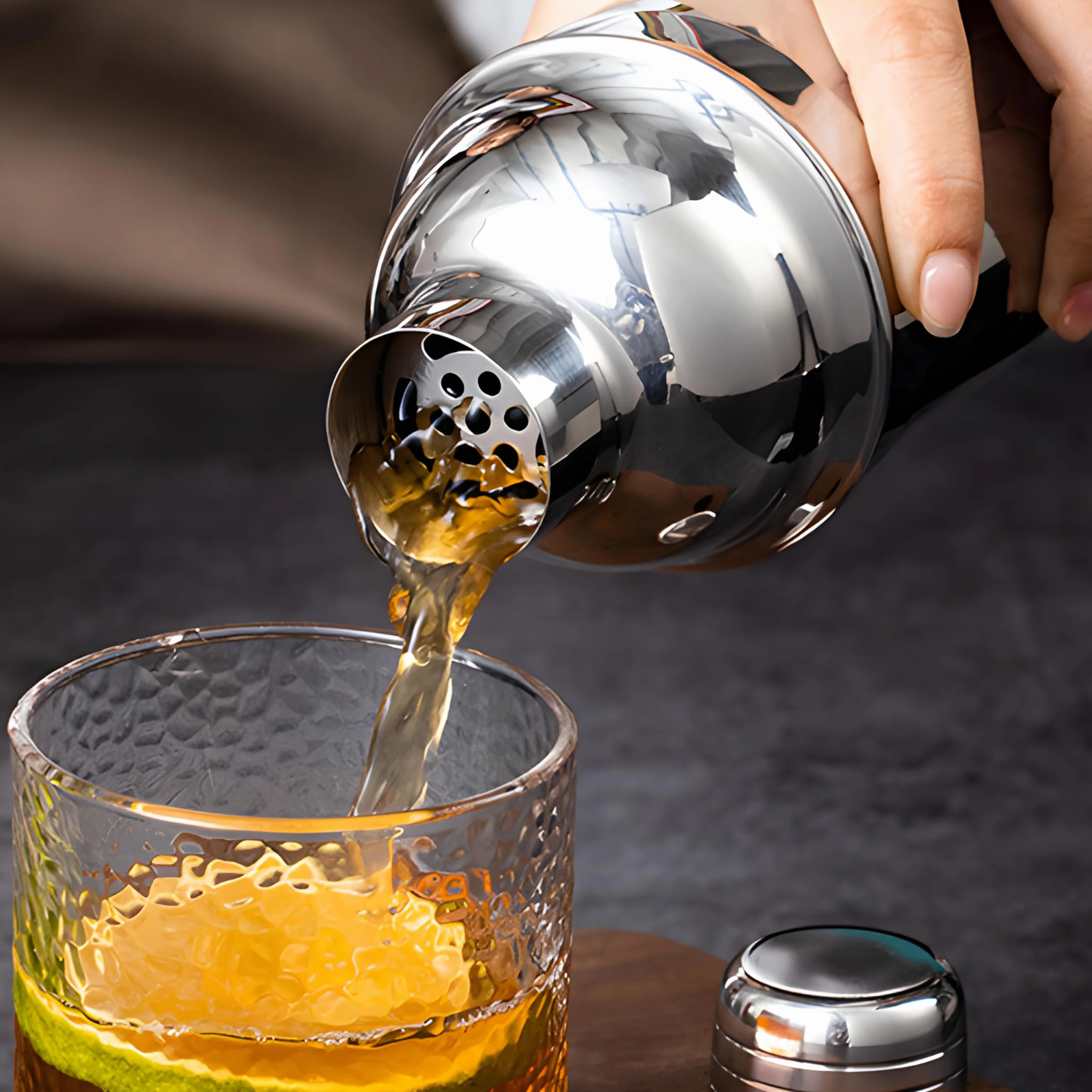 Retoo Cocktail Shaker Set, 6 Stück Edelstahl Cocktail Mix 750ML Bar Tools, Shaker Bar Zubehör, Professionelles Cocktail Mixing, Barware Set für Zuhause oder die Bar