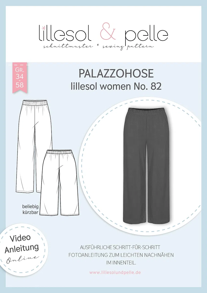 lillesol & pelle Schnittmuster lillesol Women No.82 Palazzohose in Größe 34-58 zum Nähen mit Foto-Anleitung und Video