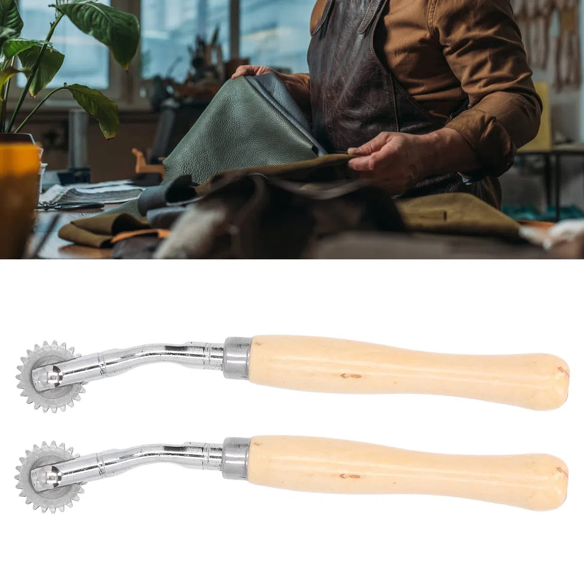 Perforator-Werkzeug, Perforator Tool 2 Kopierrädchen mit starker Klemmkraft, DIY-Kopierrädchen zum Nähen mit Edelstahlrolle Sewing Pattern Wheels für Stoffpapier