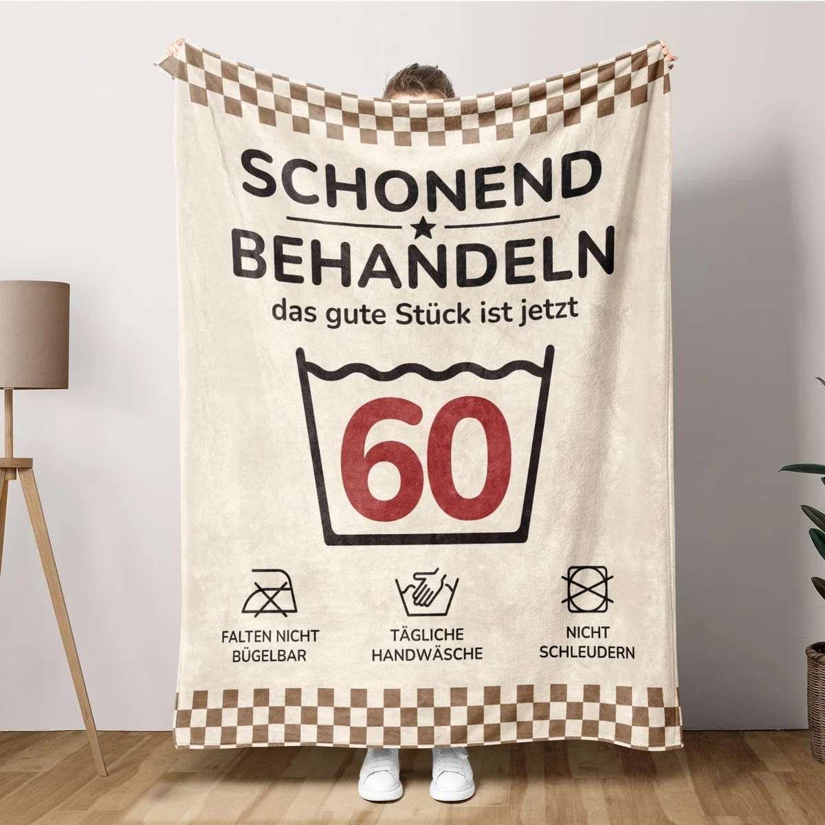 60 Geburtstag Frau Mann, Lustige Geburtstag Kuscheldecke Geschenk, Geschenke zum 60 Geburtstag für Frauen Männer, 60.TER Geburtstag Frau Freundin Mama Papa, Schonend Behandeln Geschenke