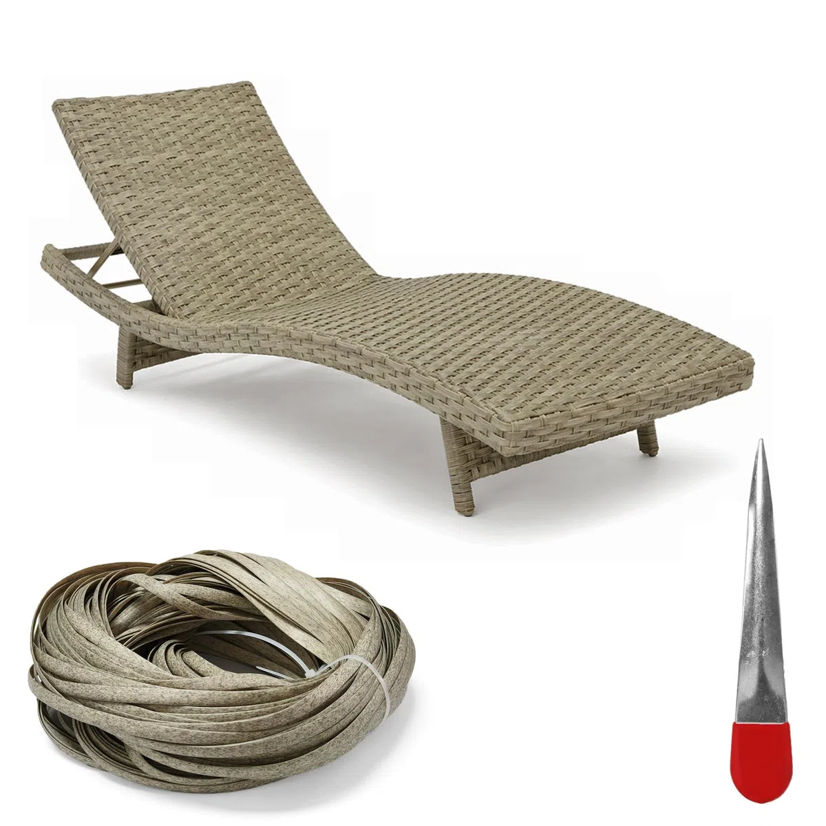 Polyrattan Reparatur 65 m Rolle Flach PE Rattan für Rattan Möbel Reparatur Gartenmöbel Stuhl Tisch Korb Wicker Ersatzmaterial Wetterfest und Strapazierfähig (Grau Meliert)