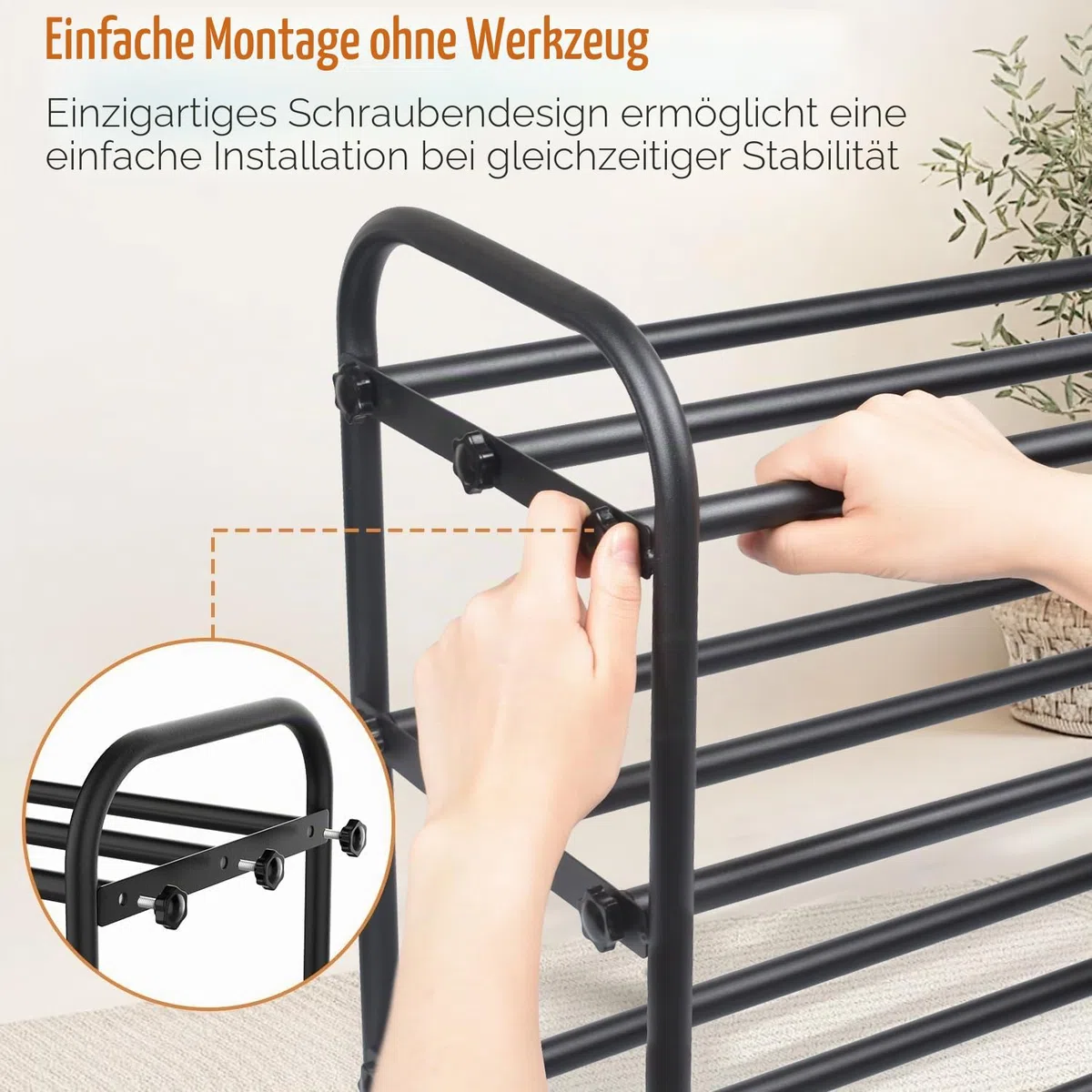 Schuhregal Platzsparend, 3 Ebenen Shoe Rack Metall, Ausziehbar Schuhablage 45 to 80cm, Klein Schuhständer Schwarz, Schmales Schuh Regal für Outdoor, Flur, Garderobe, Eingangsbereich