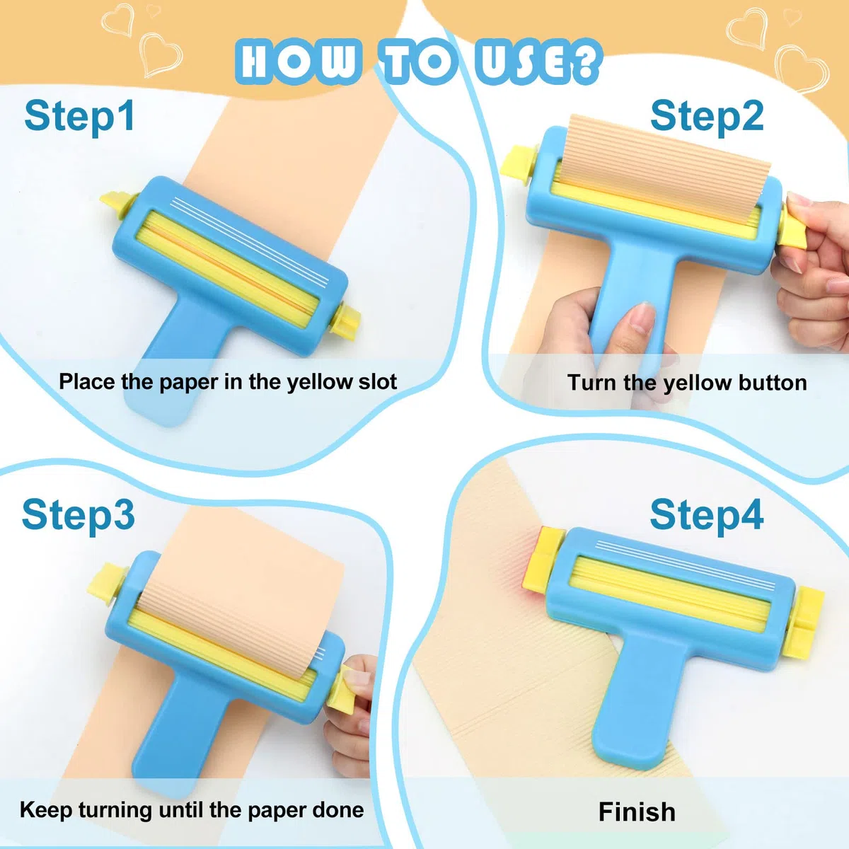 Papier-Crimper zum Basteln, AngleKai Craft Papier Crimper Tool für die Herstellung von Wellenformer, DIY Arts Crafts (Blau)