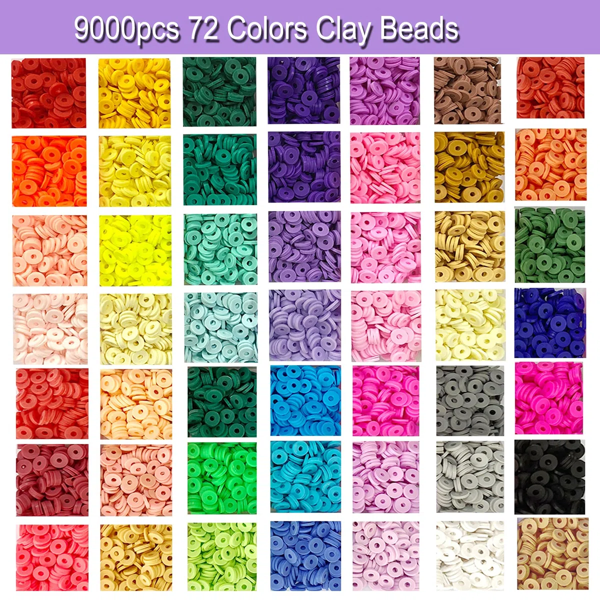 Perlen Zum Auffädeln,10000+Stück Clay Perlen Set Heishi Perlen Set Schmuck 6mm Polymer Clay Beads, Freundschaftsarmbänder Selber Machen Perlenset für Armbänder Erwachsene Mädchen Kinder