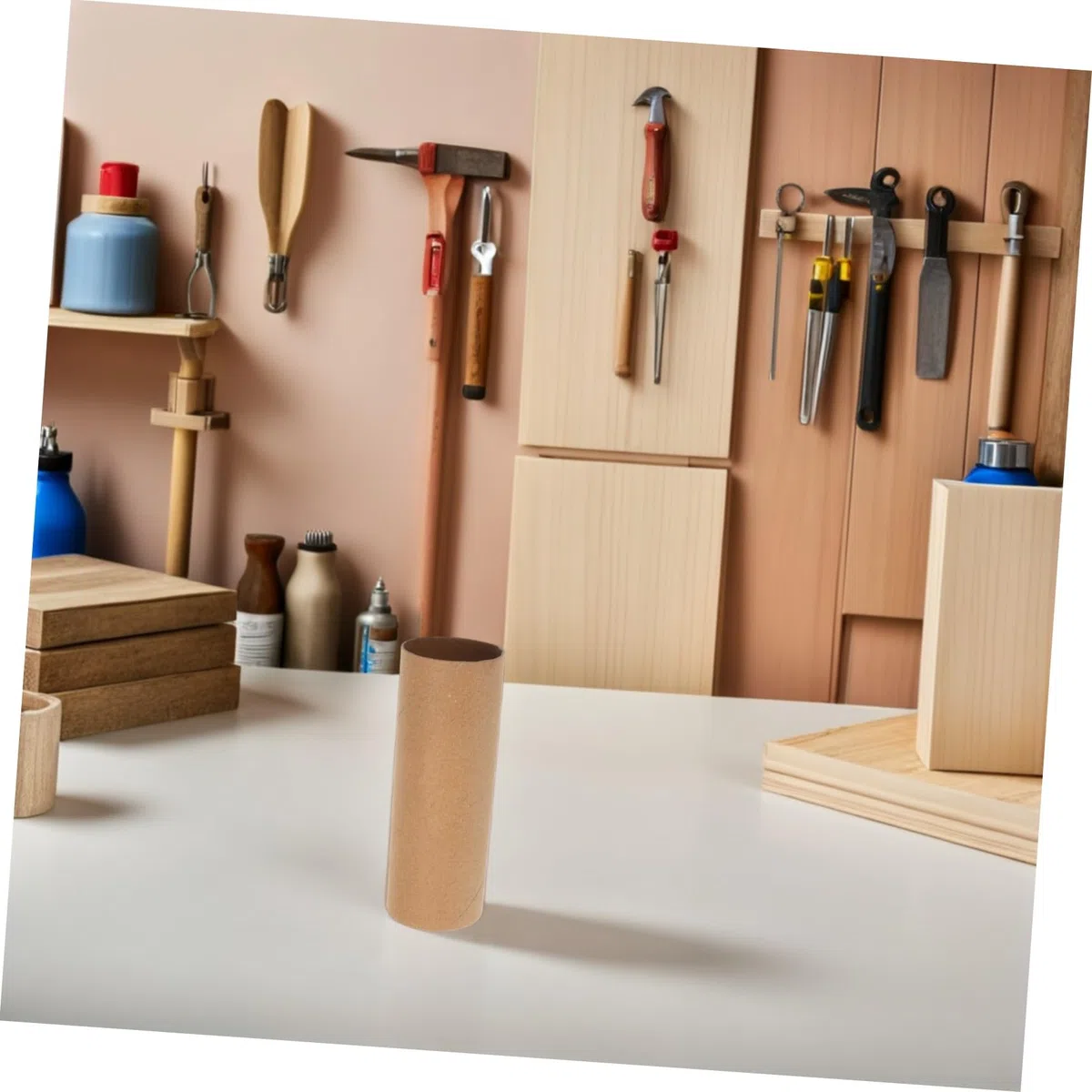 AKOOSY 20 Stück Runde Papierröhren aus Braunem Papier Nachhaltige Bastelrollen zum Bemalen für Indoor Bastelprojekte und Schulprojekte