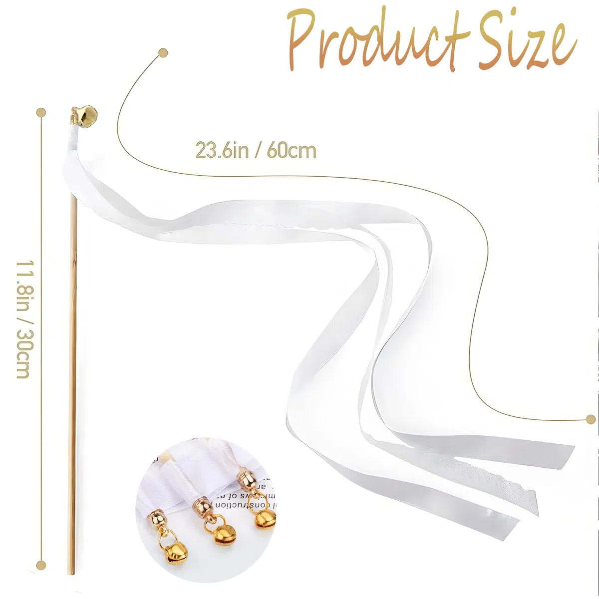 50 Stück Wedding Wands Hochzeit mit Glocke,Zauberstäbe Hochzeit Luftschlangen,Seidenfeenstab,Wedding Twirling Streamers für Hochzeiten, Geburtstage,Feiertagsfeiern Verwendet
