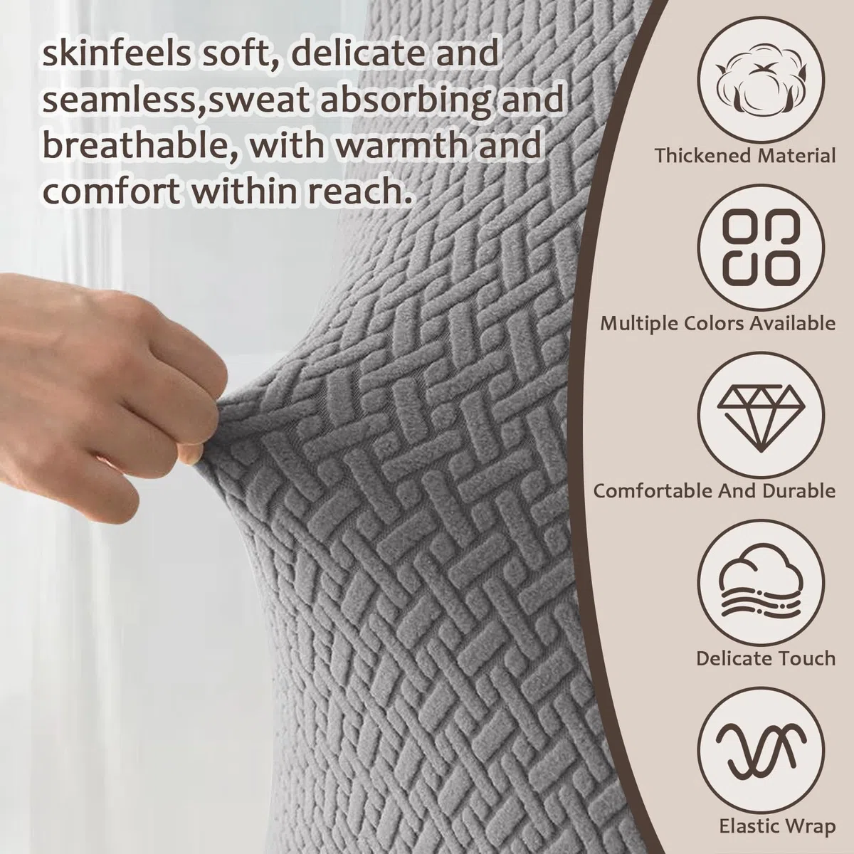 4-teilige Recliner Sofabezug, Stretchhusse für Relaxsessel Komplett Sesselschoner, All-Inclusive Sesselbezug, Stretch Sessel Überzug mit Taschen, Stretch Ruhesessel Bezug Mit Elastischem (Light gray)
