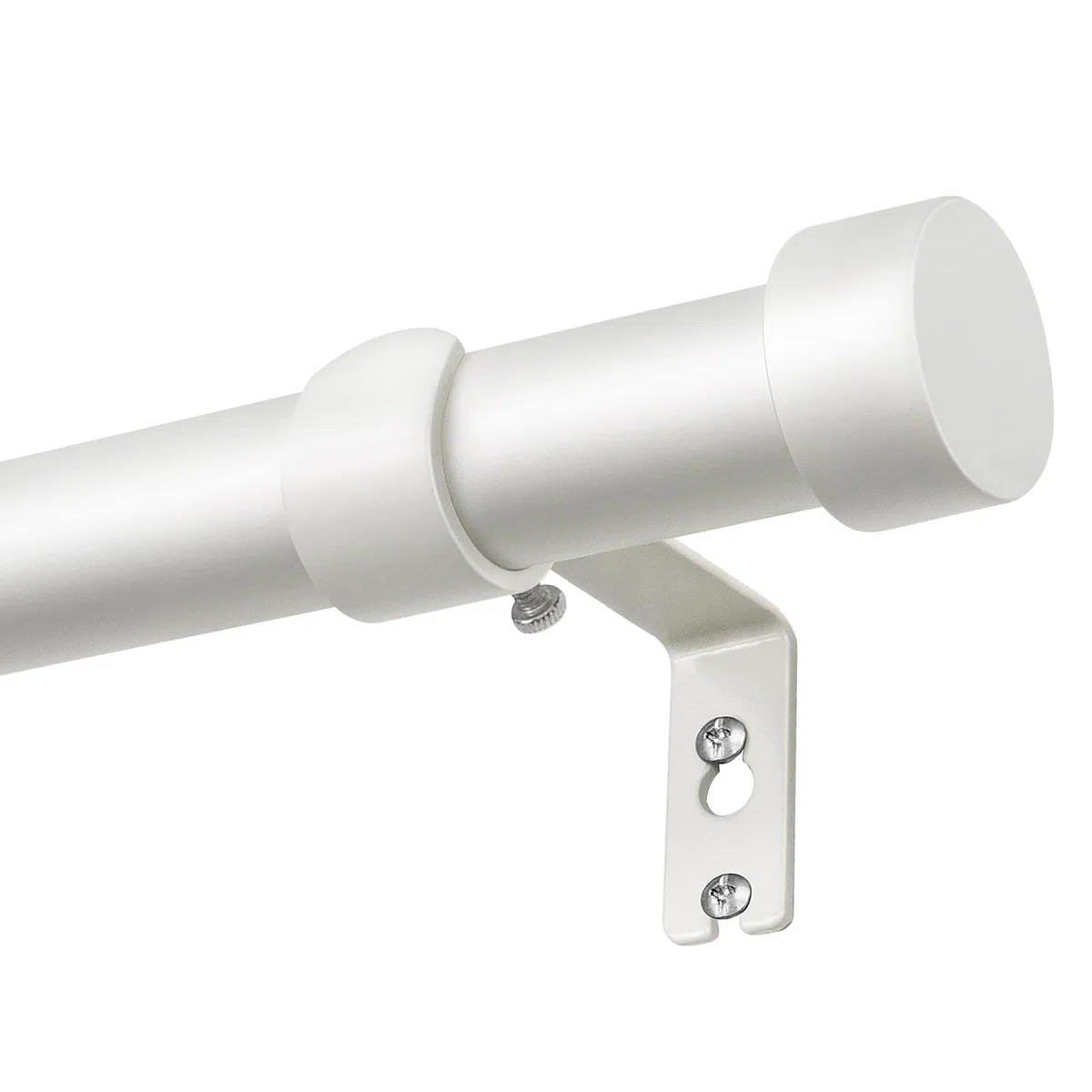 KAMANINA Gardinenstange Weiß 80 to 148 cm Lang, 25 mm Durchmesser Vorhangstange Ausziehbar mit Einfachen Endkappen für Fenster, Schlafzimmer, Wohnzimmer