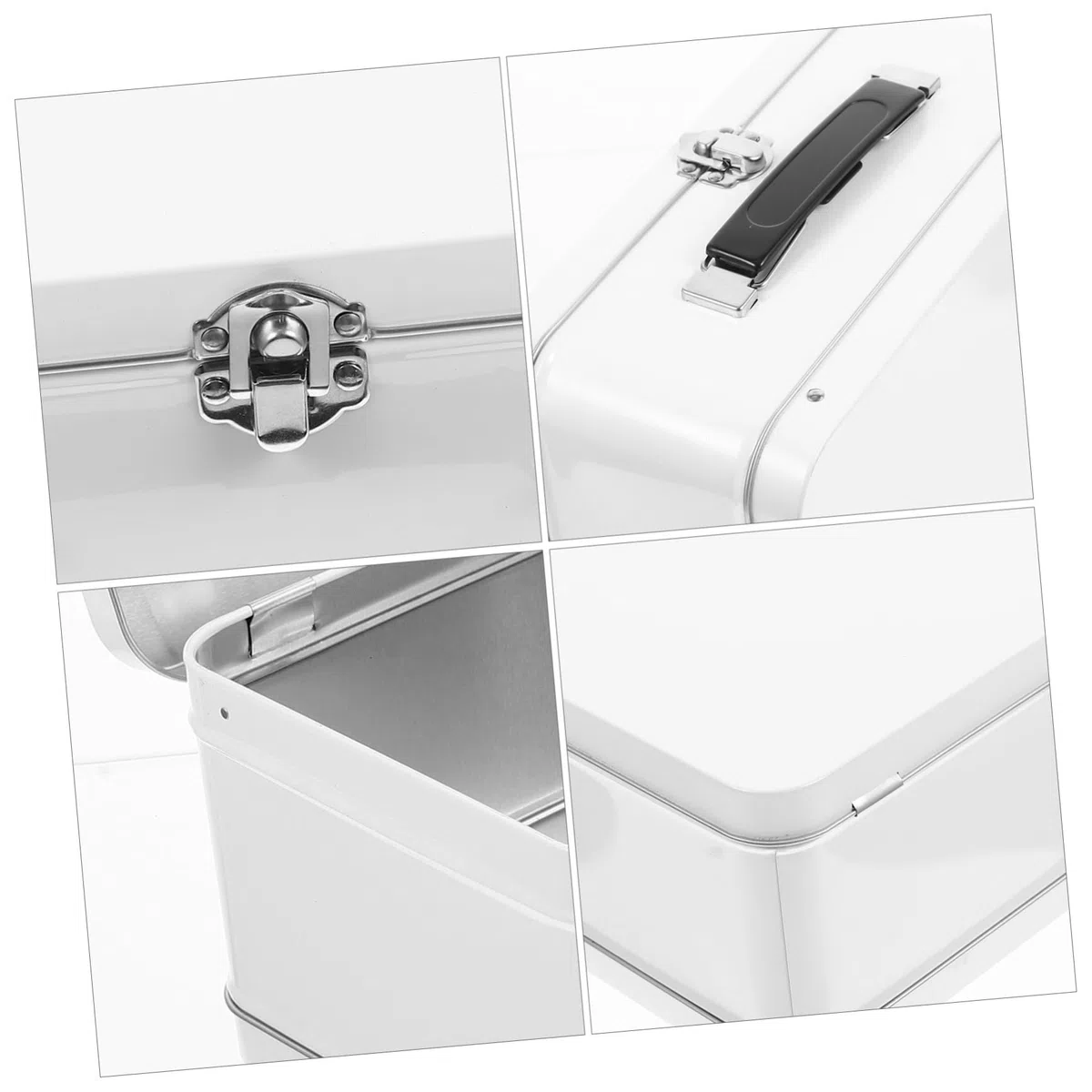 Organizer aus Weißblech mit Schloss Vintage Metallbox mit Deckel Anti Fall Aufbewahrungsbox für Bastelbedarf und Souvenirs Kompakte Weißblechdose