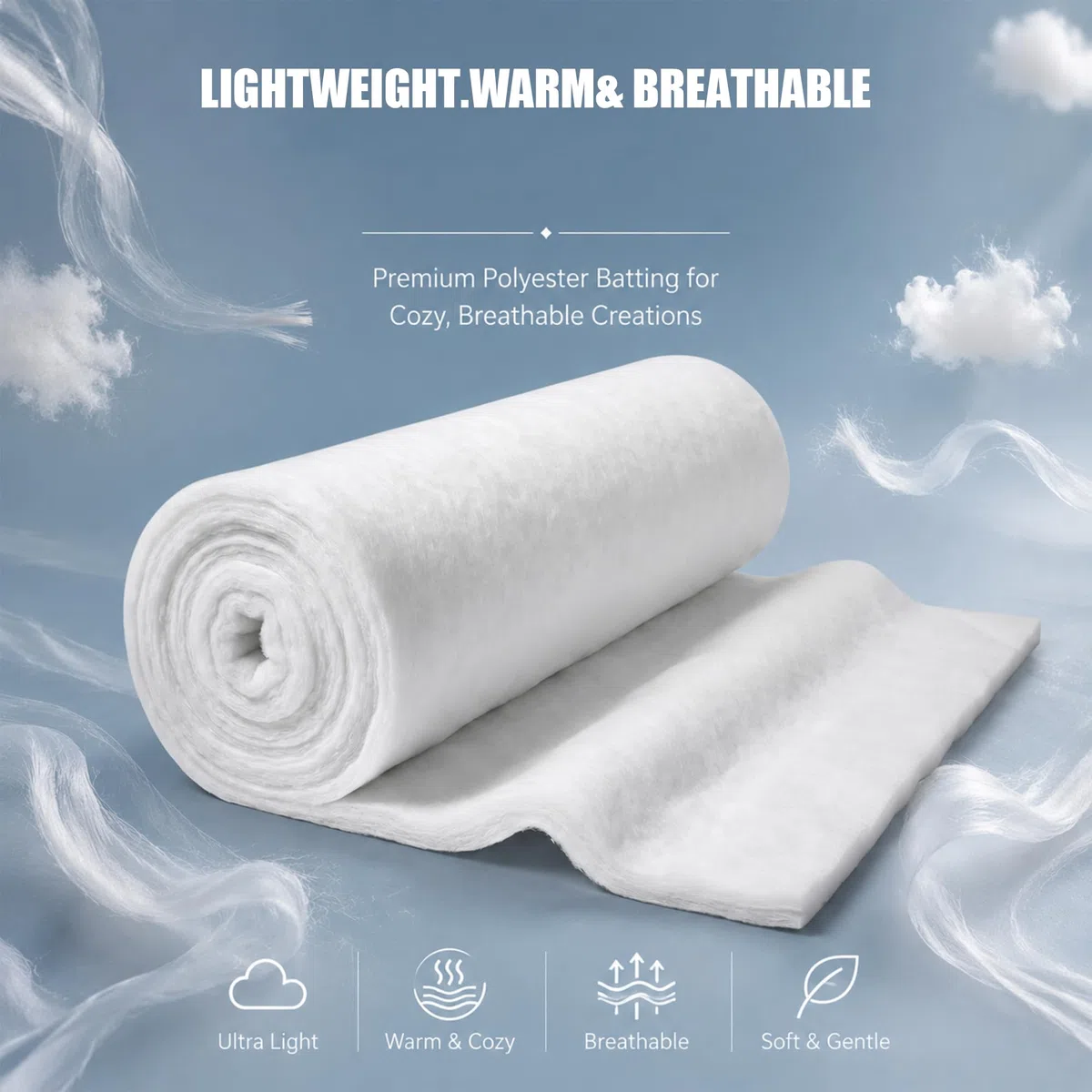 RANJIMA Volumenvlies 200g/m² 1,5x3m Polsterwatte Polstervlies Meterware 100% Polyester ca 20mm dick waschbar Patchwork Quilt Vlies Füllwatte für Nähen Quilten Polstern Basteln Vlieswatte Füllung