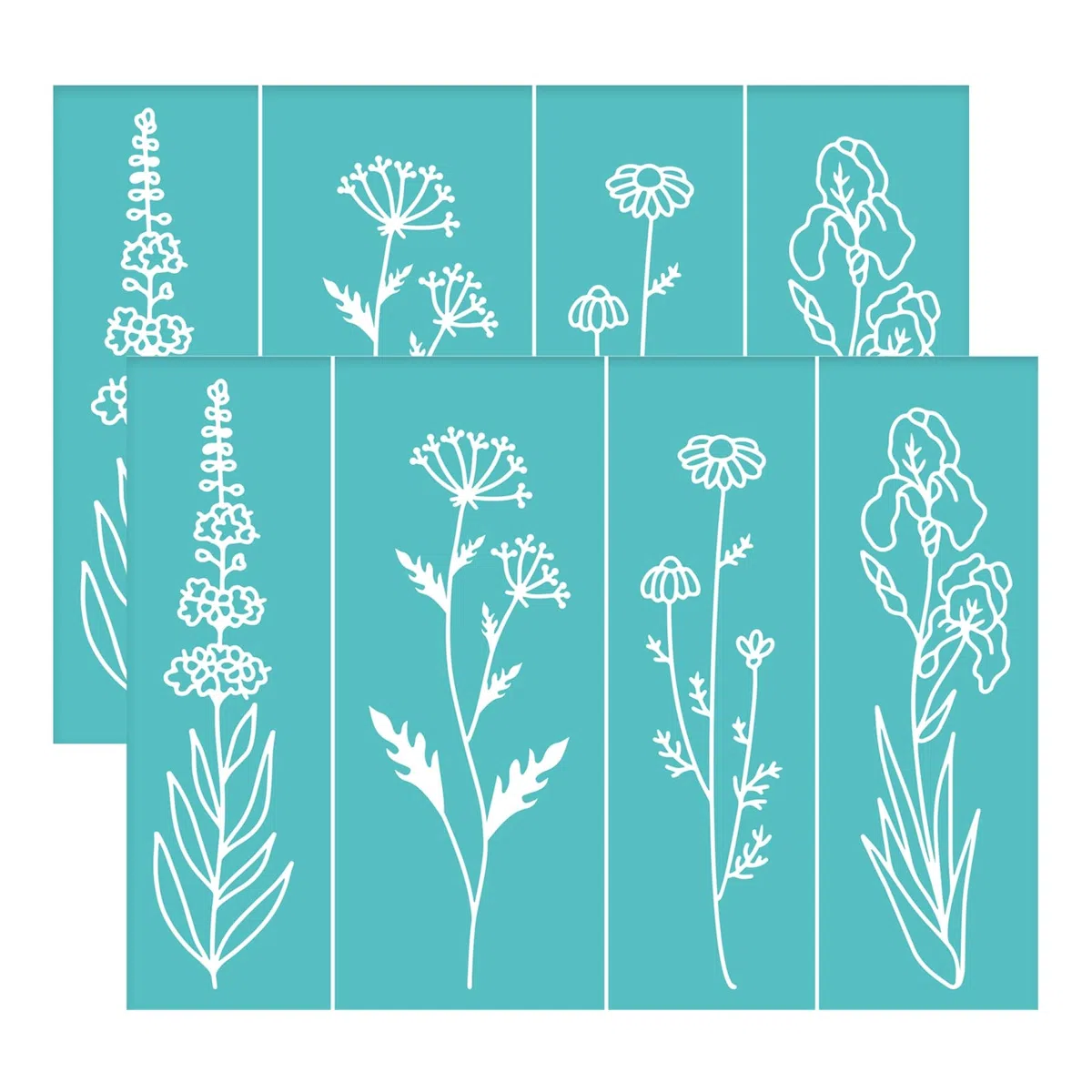 OLYCRAFT 2 Stück 19.5x14cm Siebdruck Schablonen Blumenmuster Selbstklebende Mesh Transfer Schablone Wiederverwendbare Wildblumen Siebdruck Schablonen Zum Bedrucken von Holz T Shirts