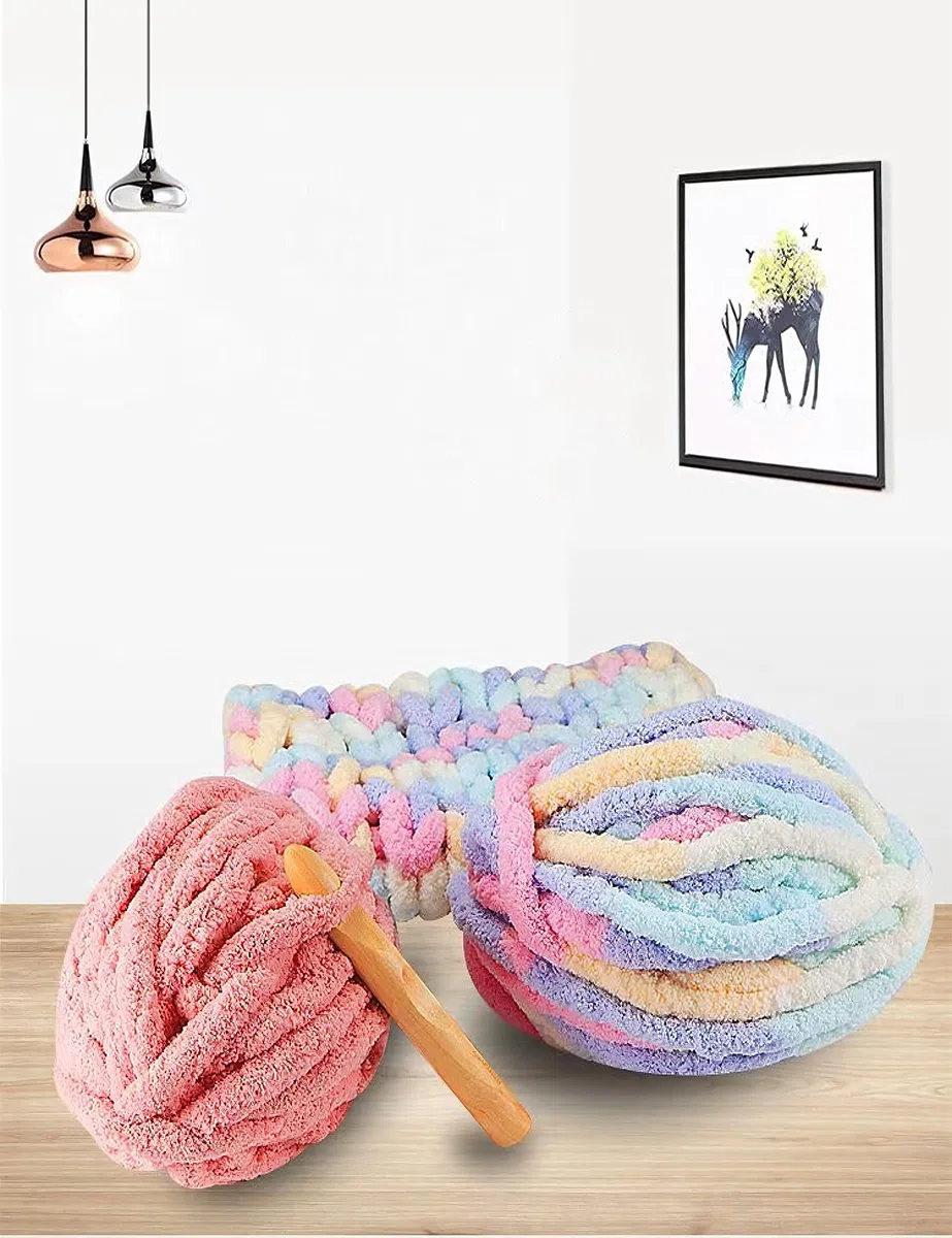 Dicke Wolle zum Handstricken 2 StüCk 500g, Chunky Yarn Wolle zum HäKeln, Flauschig Weiche XXL wolle dick für Decke Sockenwolle Schal Mütze (Dunkelblau)