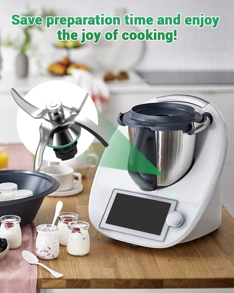 Ersatzmesser für Thermomix TM6, Hochwertiges Edelstahl Mixmesser, Perfekt für Zerkleinern, Rühren, Pürieren und Mixen von Zutaten, Küchenmaschine Zubehör, Einfach zu Reinigen und langlebig