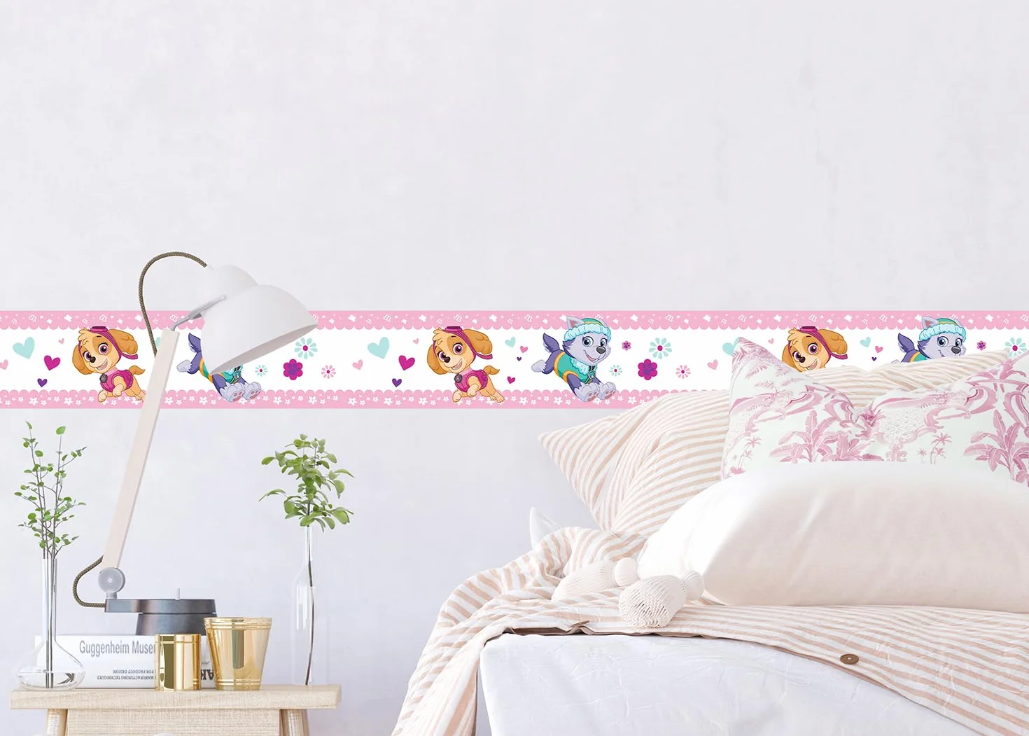 AG Design Selbstklebende Bordüre Paw Patrol Pup Power, AWBD 8014 | Wasserfest Kinderzimmer Wand Dekoration | Wandbordüre für Mädchen und Junge | Folie, Mehrfarbig | Breite 500 cm x Höhe 13.8 cm
