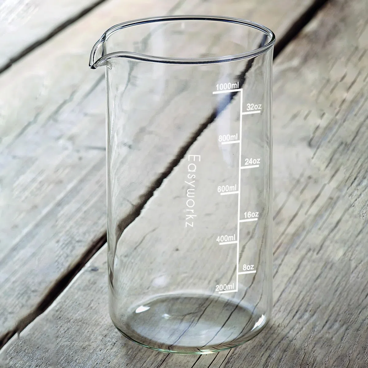 Easyworkz Ersatzbecher aus Borosilikatglas für 1000 ml French Press Kaffeemaschine