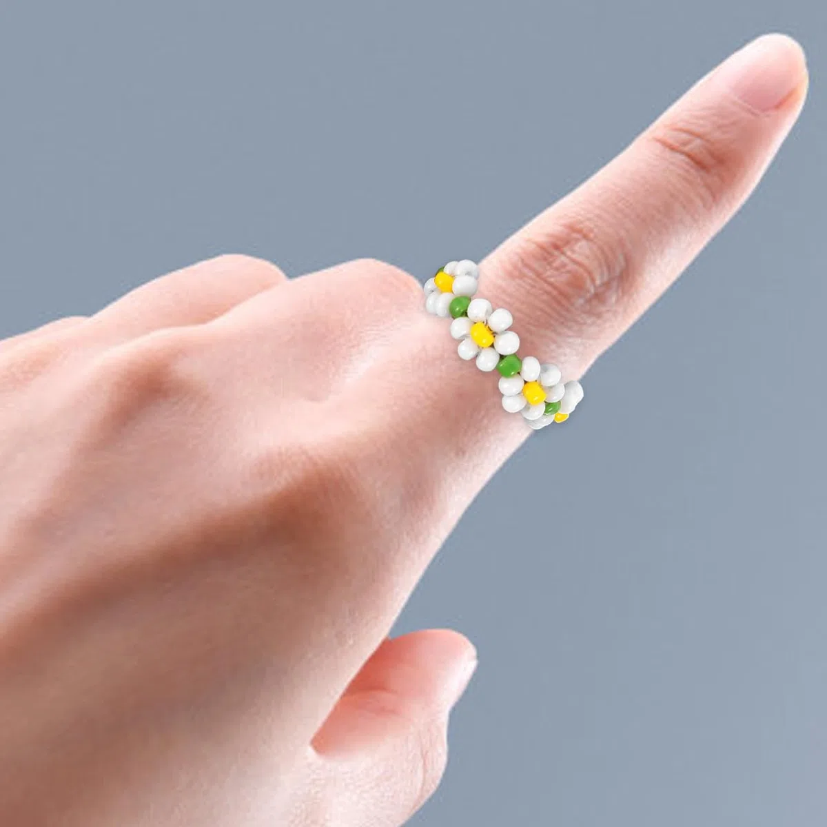 VALICLUD 5 Stück Damen-Blumenringe Mit Perlen Kreative Verstellbare Böhmische Schmuckringe Für Party Hochzeit Und Junggesellinnenabschied