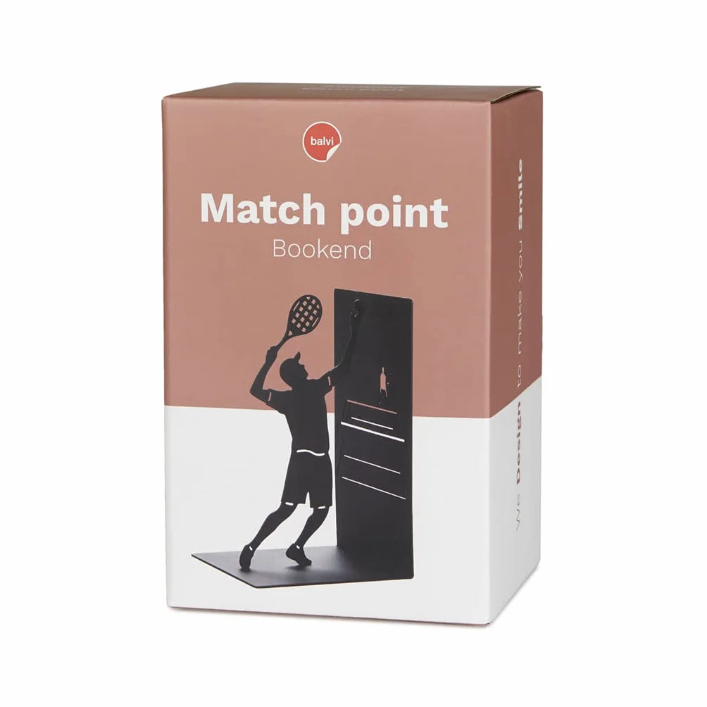 Balvi Bücherstütze Match Ball Farbe Schwarz Buchstütze für Ihre Bücher im Bücherregal in Form eines T